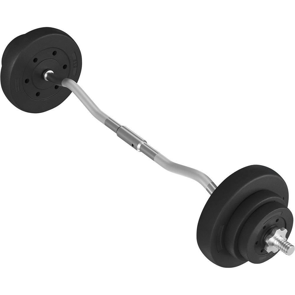 Juego de pesas Sz-Barbell Set Curlset 20/25/30 Kg, juego de barra larga con 6 discos, Sz-Bar para entrenamiento de fuerza, barra de curl con pesas