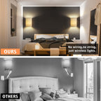 Aplique de pared para iluminación de pasillo, salón y dormitorio | Juego de 2 piezas y 2 piezas y control remoto
