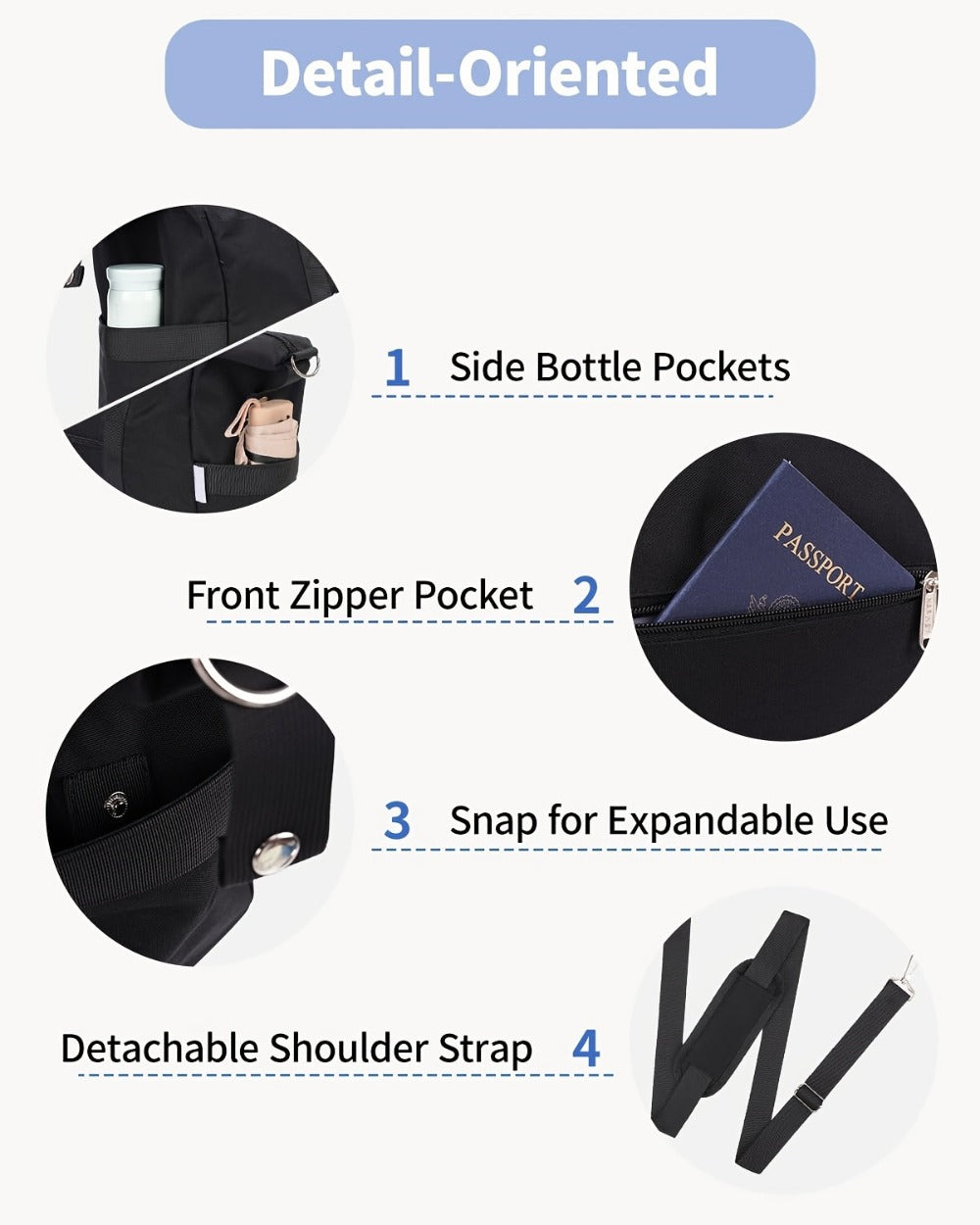 Maleta de Cabina Aprobada por la TSA - Bolso Plegable para Asiento, Compacto y Ligero, Aprobado por Aerolíneas con Bolsillo con Cremallera, Maleta de Viaje Plegable para Negocios y Ocio - Morado, Compartimento Principal Espacioso para Viajes de Una Noche