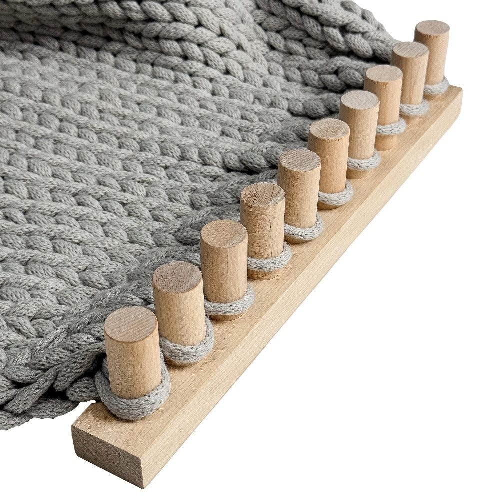 Telar de Tejido Grueso Adecuado para Manualidades DIY - Telar Manual con Marco de Madera, Grande para Mantas, Grueso para Mantas y Colgantes de Pared