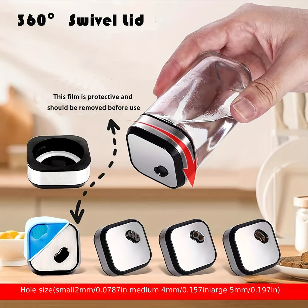 Organizador de Especias Giratorio de Dos Niveles con 6 o 12 Frascos de Especias de 120 ml Cada Uno, Diseñado para una Fácil Selección con Rotación de 360° y Orificios de Tamiz, Hecho de Acero Inoxidable para una Organización Práctica de Especias
