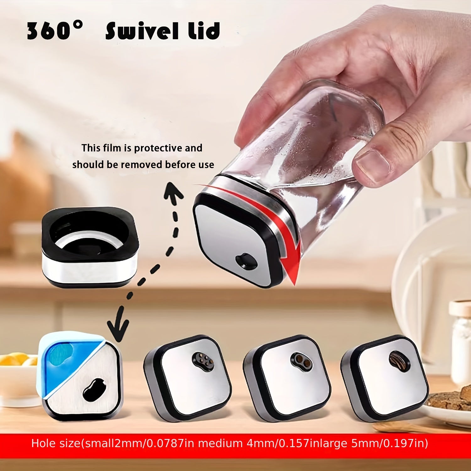 Organizador de Especias Giratorio de Dos Niveles con 6 o 12 Frascos de Especias de 120 ml Cada Uno, Diseñado para una Fácil Selección con Rotación de 360° y Orificios de Tamiz, Hecho de Acero Inoxidable para una Organización Práctica de Especias