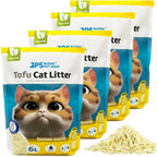 PACK 4 Arena para Gatos AGROMERANTE Arena de Tofu para Gatos sin Polvo Fácil de Aglomerar Controla los Olores se Lanza en el Inodoro (4Pcs,