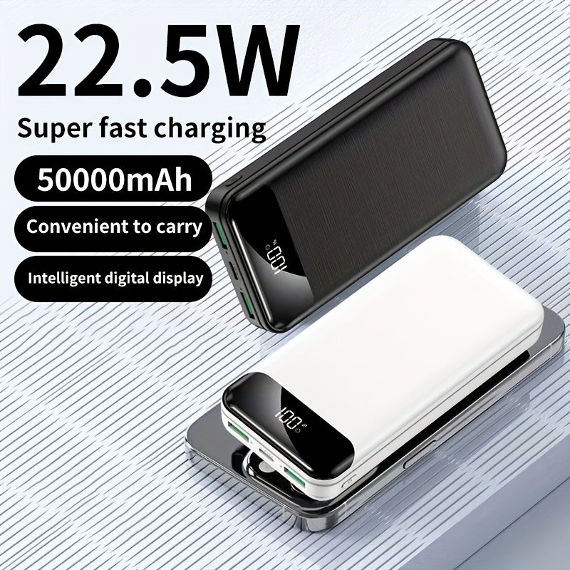 Batería externa | Batería portátil de gran capacidad 50000mAh con carga rápida PD22.5W, doble puerto USB de salida/pantalla LED de energía