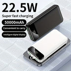 Batería externa | Batería portátil de gran capacidad 50000mAh con carga rápida PD22.5W, doble puerto USB de salida/pantalla LED de energía