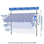 Funda para toldo de balcón con abrazadera, cubierta para toldo de balcón con manivela, sin perforación, altura ajustable para balcón y jardín