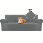 Fundas para Sofá de Terciopelo Ystyle, Funda para Sofá de 3 Plazas con Apoyabrazos, Funda Antirrayaduras para Gatos, Funda Elástica para Sofá, Funda Universally Lavable y Antideslizante, Gris