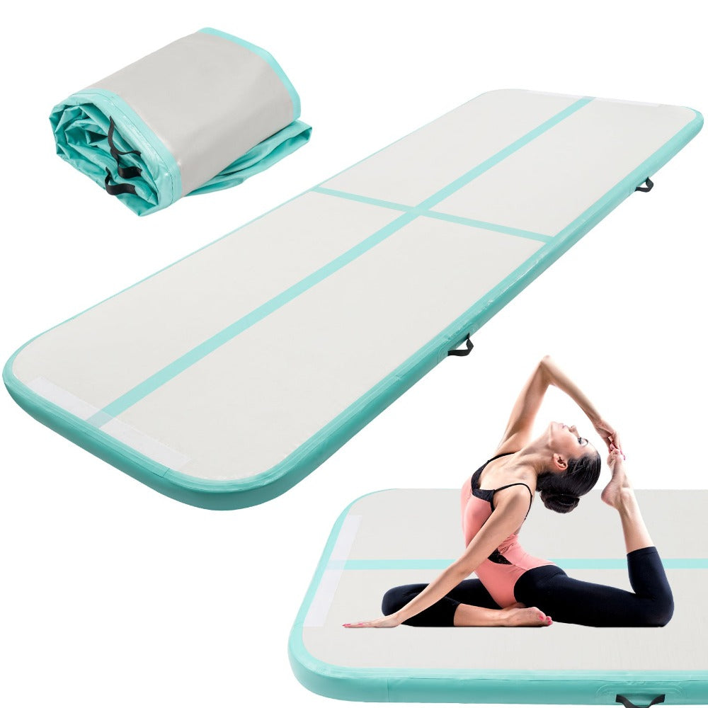 Colchoneta de aire de PVC de 10FT | 3m×1m×10cm Colchoneta inflable para gimnasia y acrobacia para entrenamiento de yoga, color sólido en, púrpura, verde fluorescente - Youyijia
