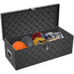 Organizador de Herramientas Caja de Aluminio con Correas para Transporte y Almacenamiento de Utensilios Eléctricos, Jardinería y Manuales