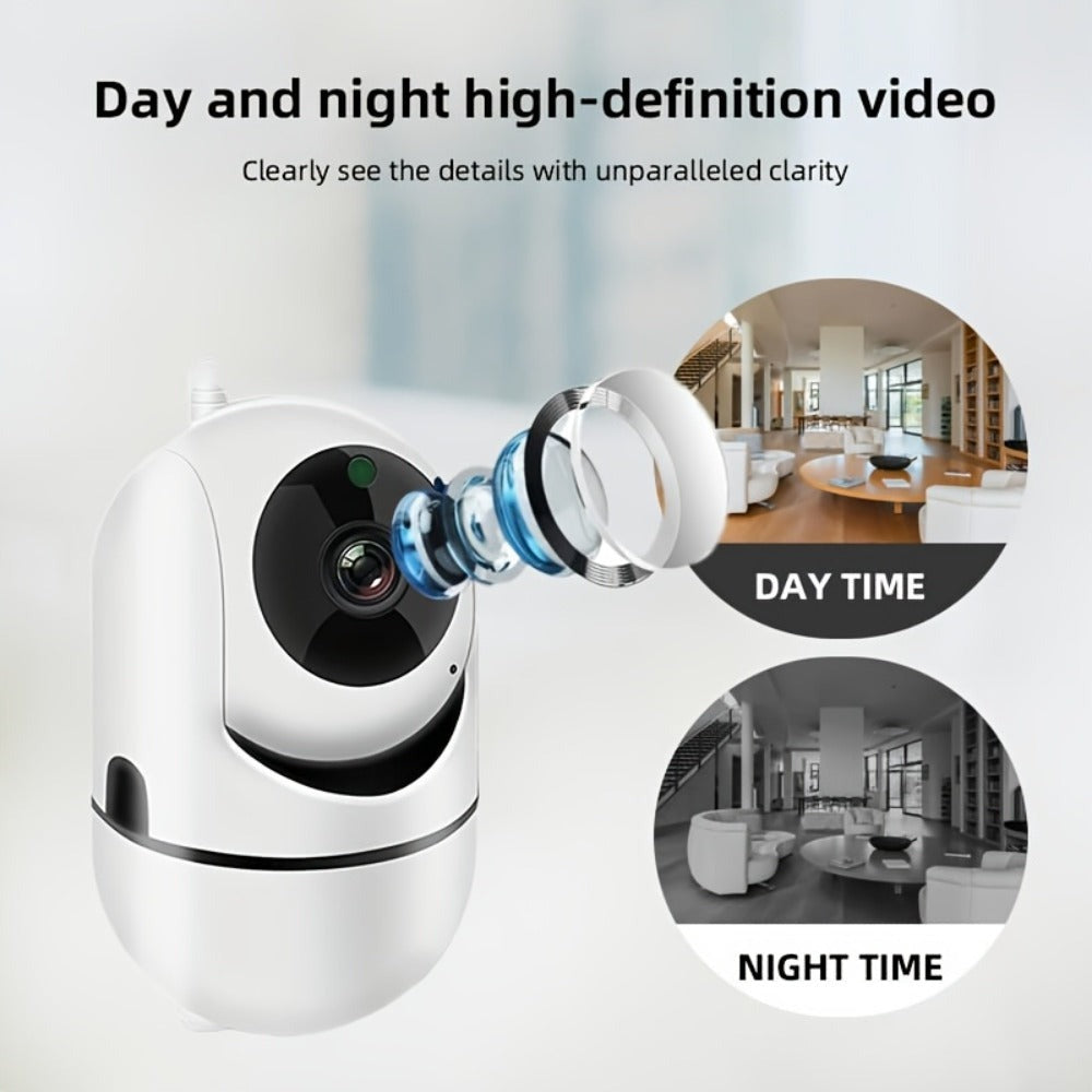 Cámara de seguridad inteligente para interiores, cámara IP inalámbrica con visión nocturna, seguimiento automático y detección de movimiento, WiFi de doble banda, aplicación móvil compatible, conector USB para monitor, vigilancia adecuada para smartphones