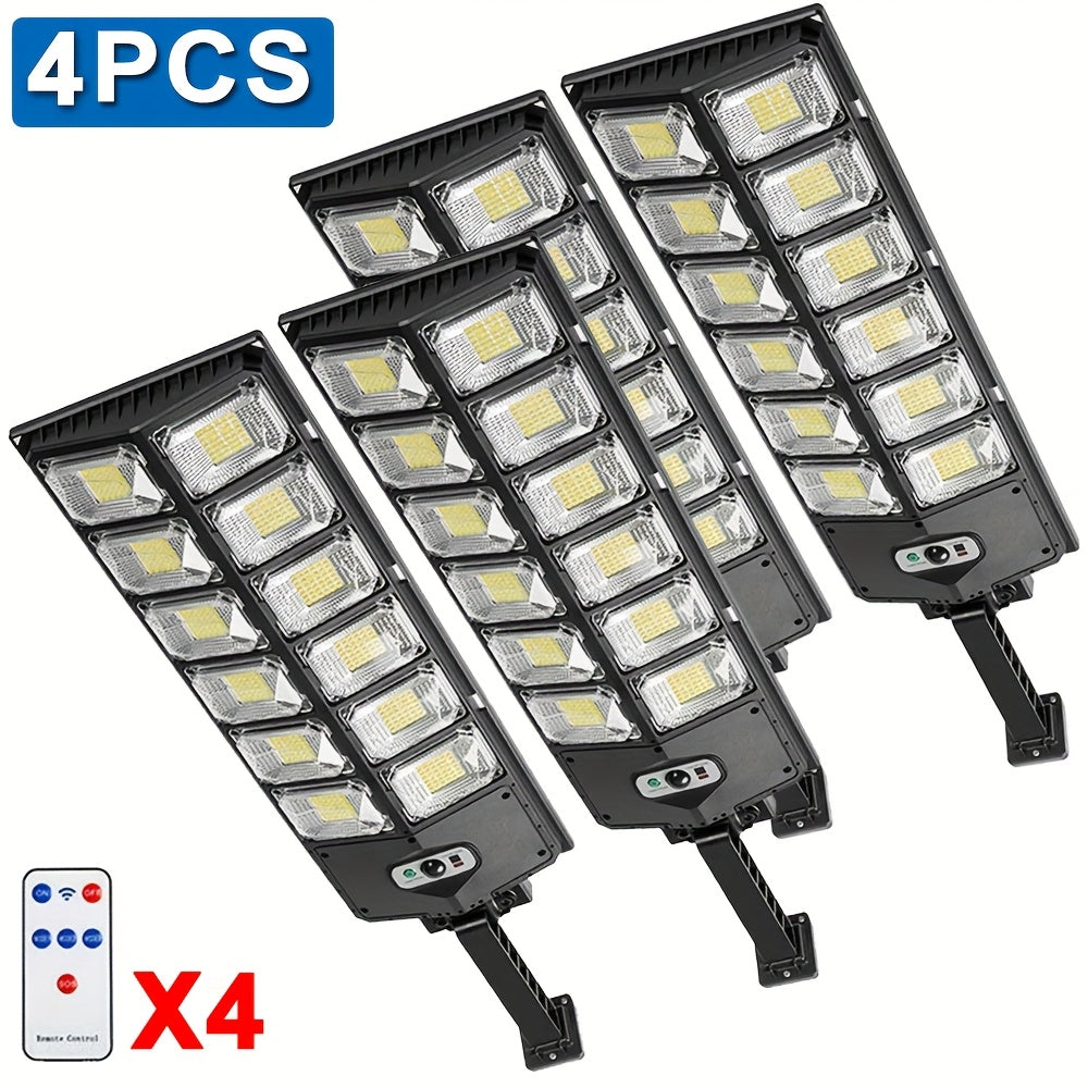 Luz solar exterior con sensor 4 piezas | Jardín patio garaje y seguridad