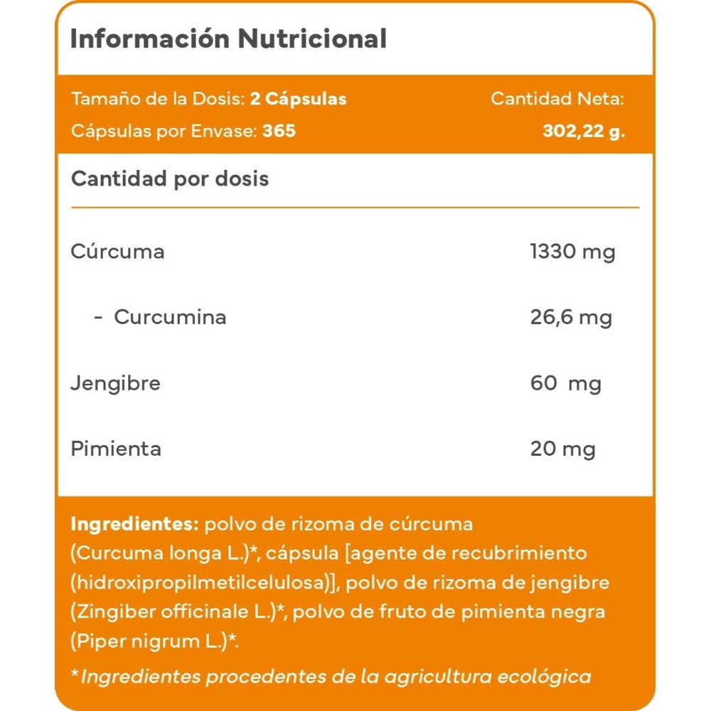 Pack 2x Cúrcuma ECO con Jengibre y Pimienta Negra – 1410 mg por dosis – 730 Cápsulas Veganas – Formato Ahorro XL – Sevens Nutrition