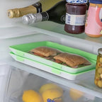 3 Bandejas de Almacenamiento Apilable para Refrigerador, Caja de Almacenamiento de Alimentos Sellada al Vacío, Mantiene los Productos Frescos, Diseño apilable, 30 x 20 x 2,4 cm