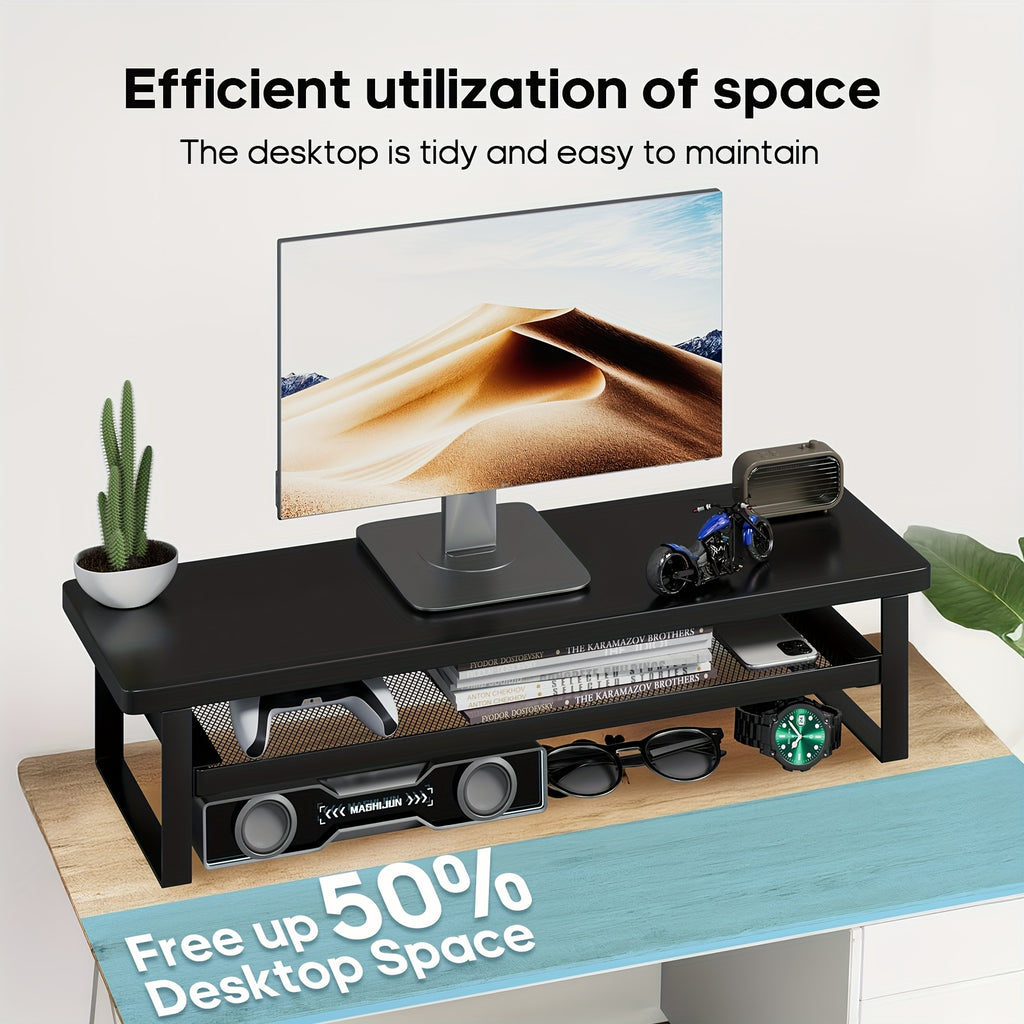 Soporte para portátil y monitor para escritorio oficina y teletrabajo | diseño funcional