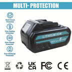 Paquete de 1/2/4/6/8 Batería BL1850B de 8.0Ah + Cargador DC18RC de 3A para baterías Makita de 18V 14.4V-18V BL1850 BL1830 BL1860 BL1840 y cargador DC18RD DC18RC DC18SF DC18RCT DC18RF, solo cargador o solo batería
