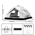 PAKICETUS Tienda de campaña de apertura rápida para exteriores - para 1-2/2-3 personas, para toda estación, mejora de ventilación con doble puerta, tienda de campaña cortavientos ligera gris/amarilla para camping, senderismo, accesorios para campistas, ti