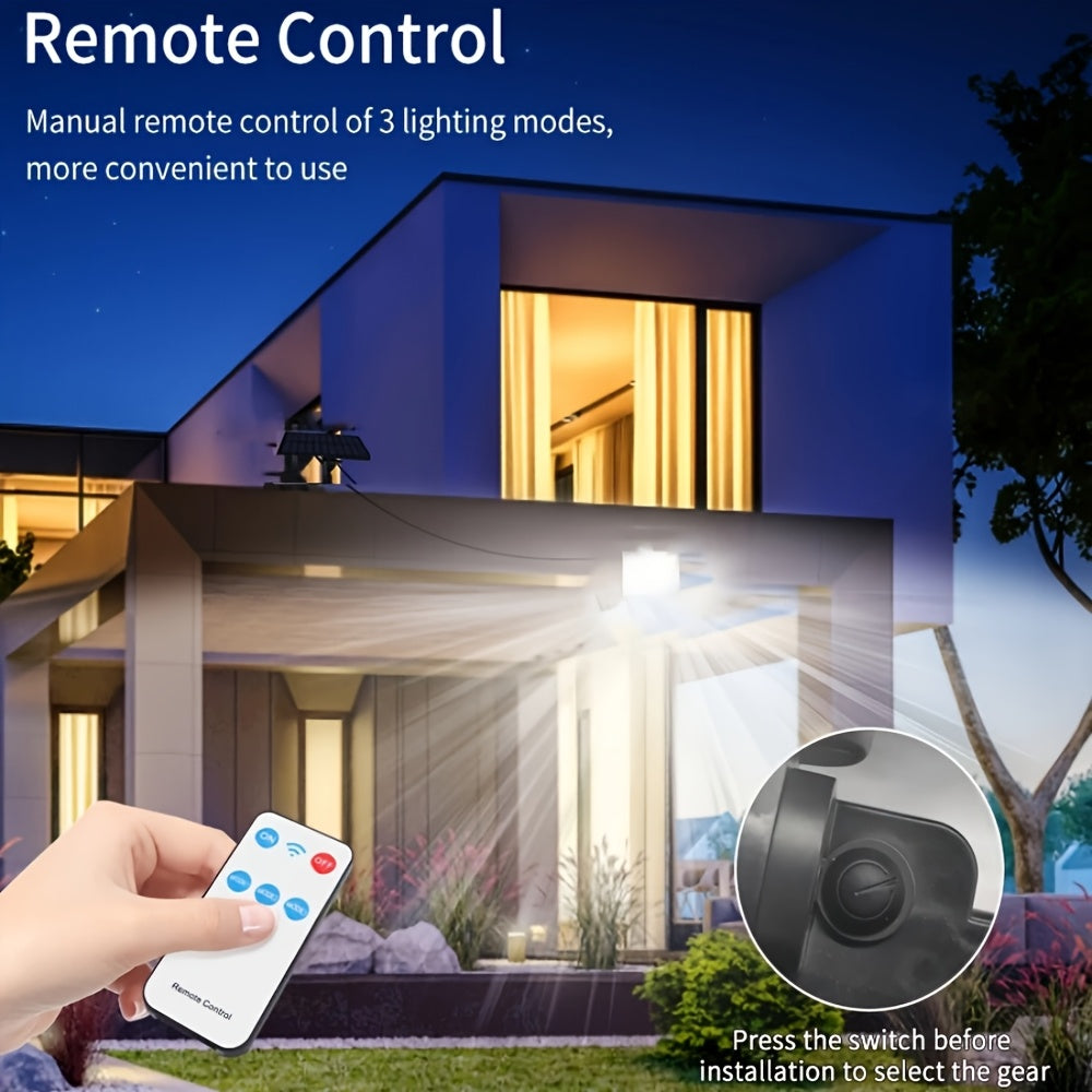 Luz solar LED con sensor de movimiento 4 piezas | Para jardín, patio, garaje y seguridad exterior