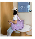 Bolso de mano de gran capacidad, equipaje de fin de semana ligero de nailon, bolsa de viaje portátil para gimnasio y almacenamiento
