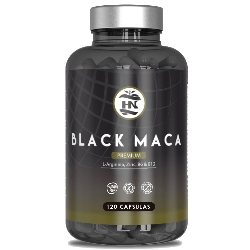 HN - Healthy Nutrition Maca Negra Andina con L-Arginina y Zinc – Suplemento con Vitaminas B6 y B12 – 120 Cápsulas Vegetales