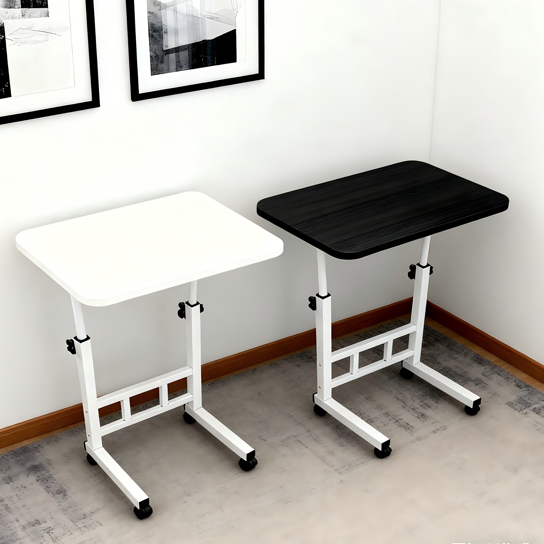 Mesa auxiliar para salón y dormitorio | 20 cm y 2 colores y ajustable