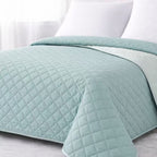 Colcha Bouti Verano Multiuso Reversible con Diseño de Cuadros Acolchados, Cubrecama Ligero de Verano y Entretiempo para Camas de 90 a 150, 100% Poliéster Suave (Solo Colcha, No incluye Fundas de Almohada)