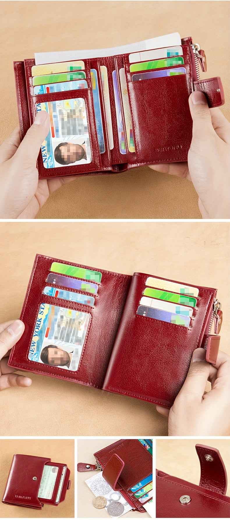 Nuevo Monedero Corto para Mujer, Elegante y de Alta Gama, Cartera Plegable y Delgada de Moda para Mujeres