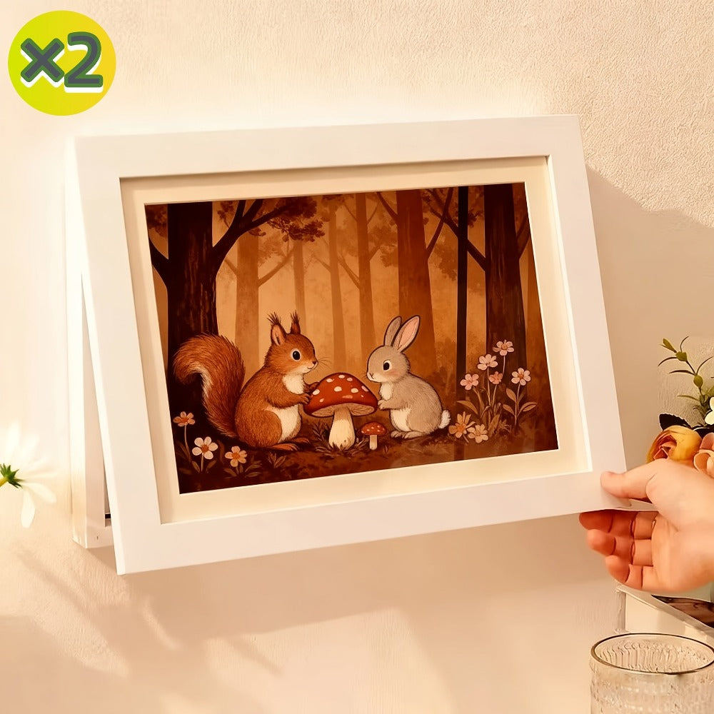 2 Piezas de Marcos con Tapa Abatible - Tamaño A4, Exhibición para Habitaciones Infantiles, Diseño para Decoración del Hogar, Capacidad para 150 Obras de Arte A4, Decoración Montable en Pared para Hogar y Oficina