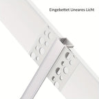 Perfil de canal de aluminio LED | Longitud de 2 m, ancho total de 6 cm | Ranura de 2.3 cm | Riel de montaje empotrado profundo | Sin fuente de luz | Ideal para montar tiras LED en techos, gabinetes, estantes, iluminación de cocina