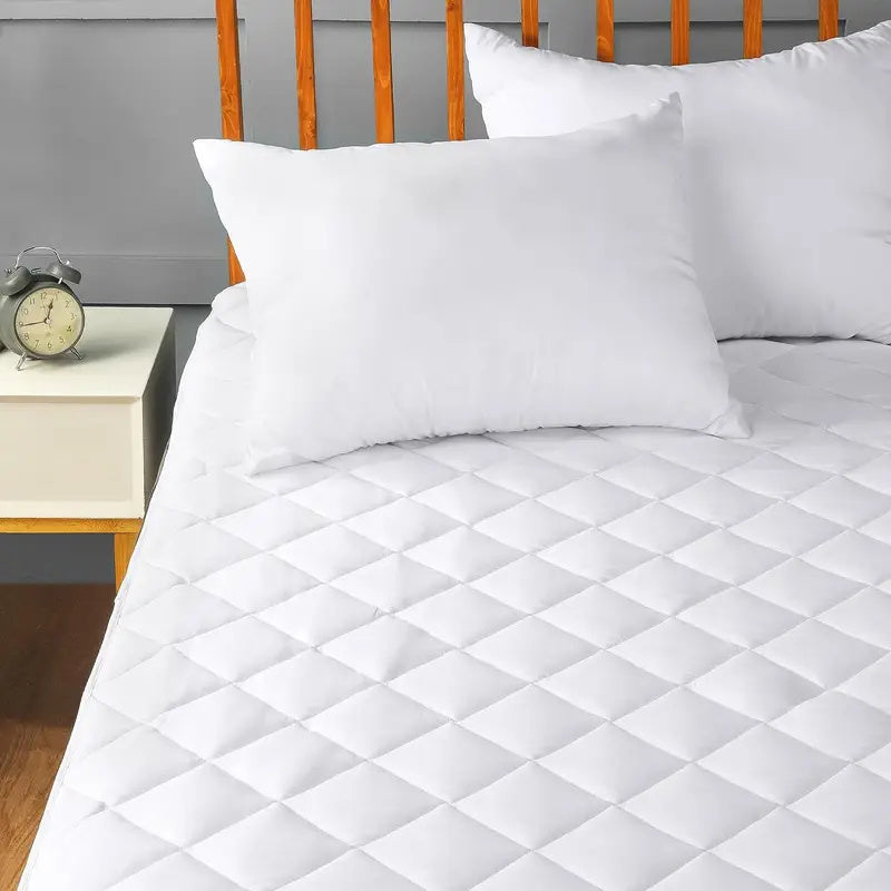 Protector de colchón acolchado extra grueso | Elástico ajustable hasta 30 cm, lavable a máquina, juego de cama liso (funda de almohada no incluida)