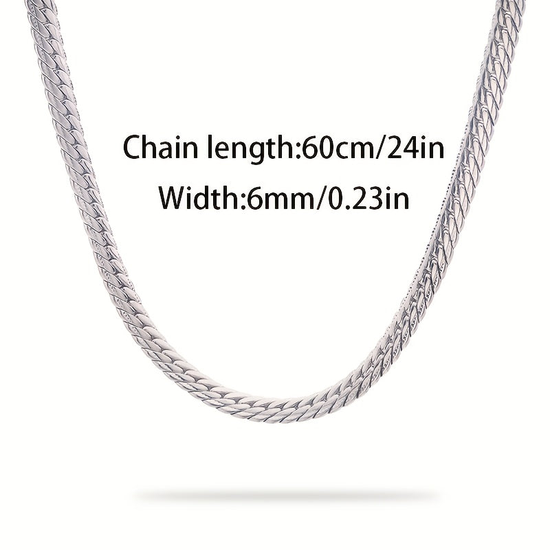 Collar de Cadena Plateada, Joyería de Plata 925, un Regalo para Mujeres, un Regalo para Hombres, un Regalo para Amigos y Colegas, Collar de Regalo de Cumpleaños, Regalo de Fiesta, Regalo de Luna de Miel, Collar de Regalo de San Valentín, Collar para Parej