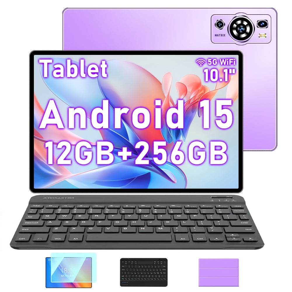 Tabletas Android | Tablet UXD A5 Android 15 con pantalla IPS de 10.1 pulgadas, 12GB de RAM, 256GB de ROM + Soporte de Expansión de 1TB