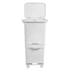 Papelera de reciclaje de clasificación selectiva con pedal. ruedas y asa de doble 38/42L