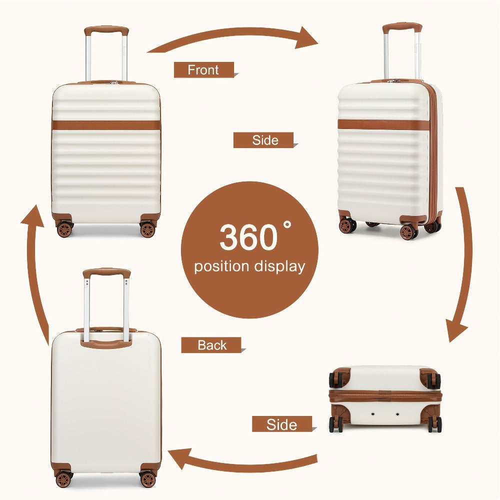 Maleta KONO Disponible en Tamaños de 20 Pulgadas, 24 Pulgadas y 28 Pulgadas, Fabricada con una Mezcla de ABS y Policarbonato. Este Trolley de Carro Rígido Está Equipado con Cuatro Ruedas y un Cerradura TSA, lo que lo Hace Ideal para Uso en la Cabina y Via