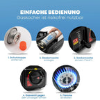 ZMC Estufa de Camping de 1 Quemador 2.2 kW con Encendido Piezoeléctrico, Adaptador para GLP y Estuche de Transporte – Estufa Portátil de Acero Inoxidable para Camping, Exteriores, Jardín, Balcón y Cocina de Emergencia en Interiores | Diseño Robusto, Contr