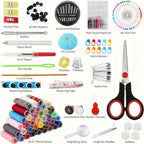 Kit de costura de regalo de 269 piezas para abuela, mamá, amigas, principiantes adultos, viajeros – Suministros y accesorios de costura portátiles con estuche – Incluye hilo, agujas, tijeras, cinta métrica, alfileres y más