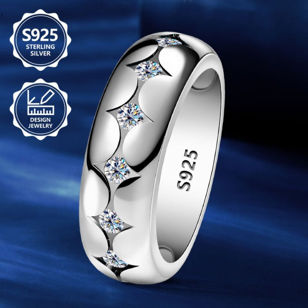 Anillo de moda para mujer, exquisito, de plata de ley 925, elegante y moderno, un anillo de joyería de alta gama para mujer con gran apariencia, adecuado para viajes de vacaciones, uso diario y es el regalo conmemorativo perfecto para amigos