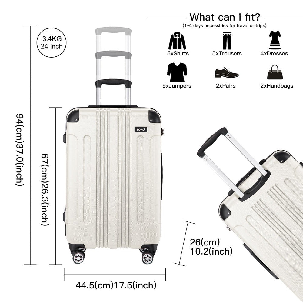 Juego de 3 maletas beige con diseño de panda, equipaje rígido de ABS para camping con ruedas giratorias y cerradura de combinación, regalo para la vuelta al cole, Black Friday, Día de Acción de Gracias y Navidad