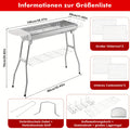 Conjunto de 1 pieza, Parrilla de Acero Inoxidable, Parrilla Exterior Engrosada, Estufa Plegable Doméstica Pequeña en un Segundo con Brochetas de Carbón, Suministros de Cocina, Accesorios de Cocina, Accesorios para Barbacoa