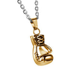 Collar con Colgante de Guante de Boxeo para Hombre: Acero Inoxidable 304 304 Estilo Punk con Cadena Plateada de 22 Pulgadas y Bolsa de Regalo de Terciopelo