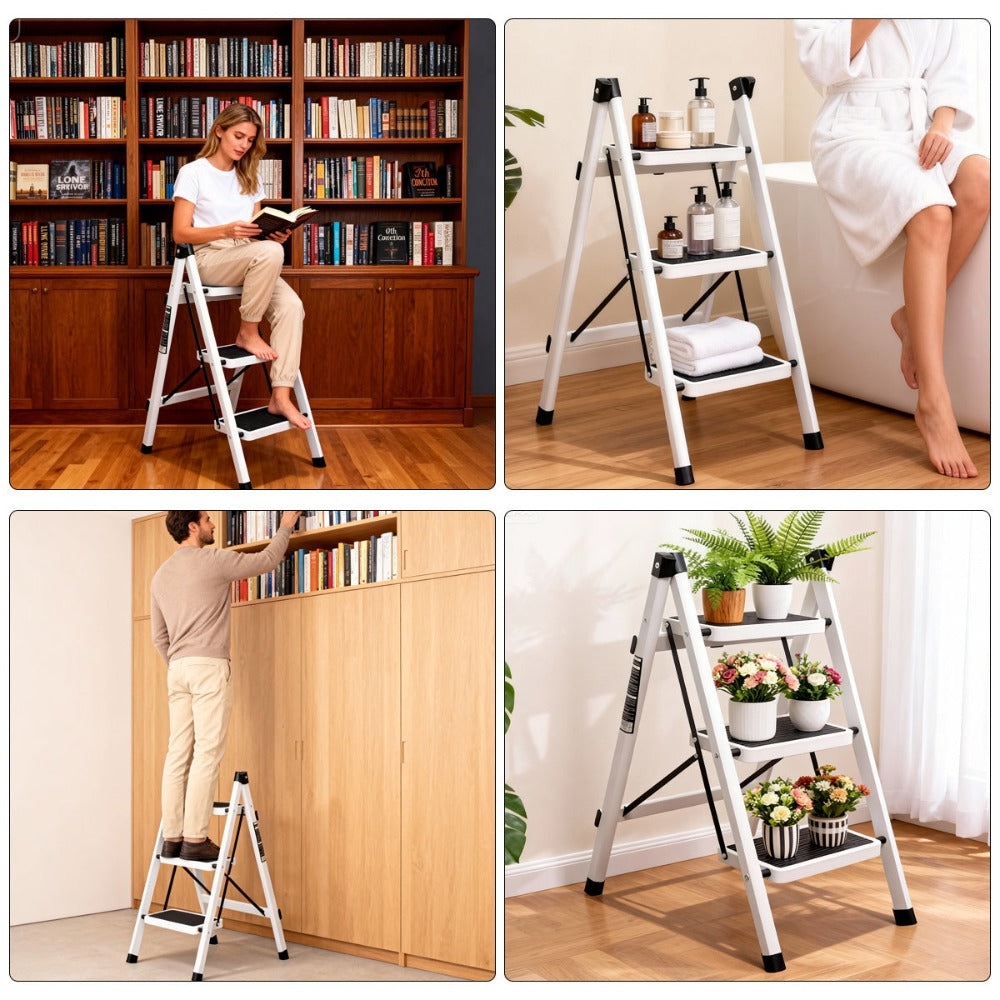 VORTEX Escalera plegable doméstica de acero aleado antideslizante
