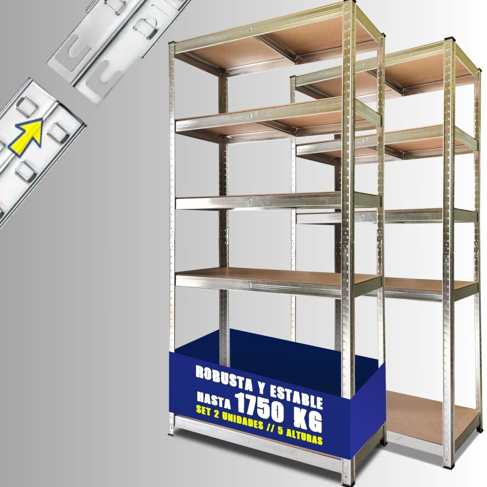 Estantería Metálica Galvanizada Nyana Home 875kg 5 Baldas 180x90x40cm