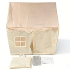 Tienda de Juegos para Niños con Ventana - Castillo de Princesas para Interior/Exterior, Beige y Blanco, Fácil de Montar, Casa de Juegos Ligera y Portátil para Niños Pequeños, Niños y Niñas, Decoraciones para Fiestas de Cumpleaños, Casa de Juegos de Roles