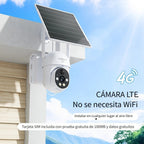 XIAOVV Cámara de Seguridad Inalámbrica Solar 4G LTE con Visión Nocturna a Color, Comunicación Bidireccional, Detección de Movimiento, 2MP, Incluye Tarjeta SIM, Alta Definición PTZ Monitorización por Panel Solar, PlR Detector de Mociones, Notificaciones y
