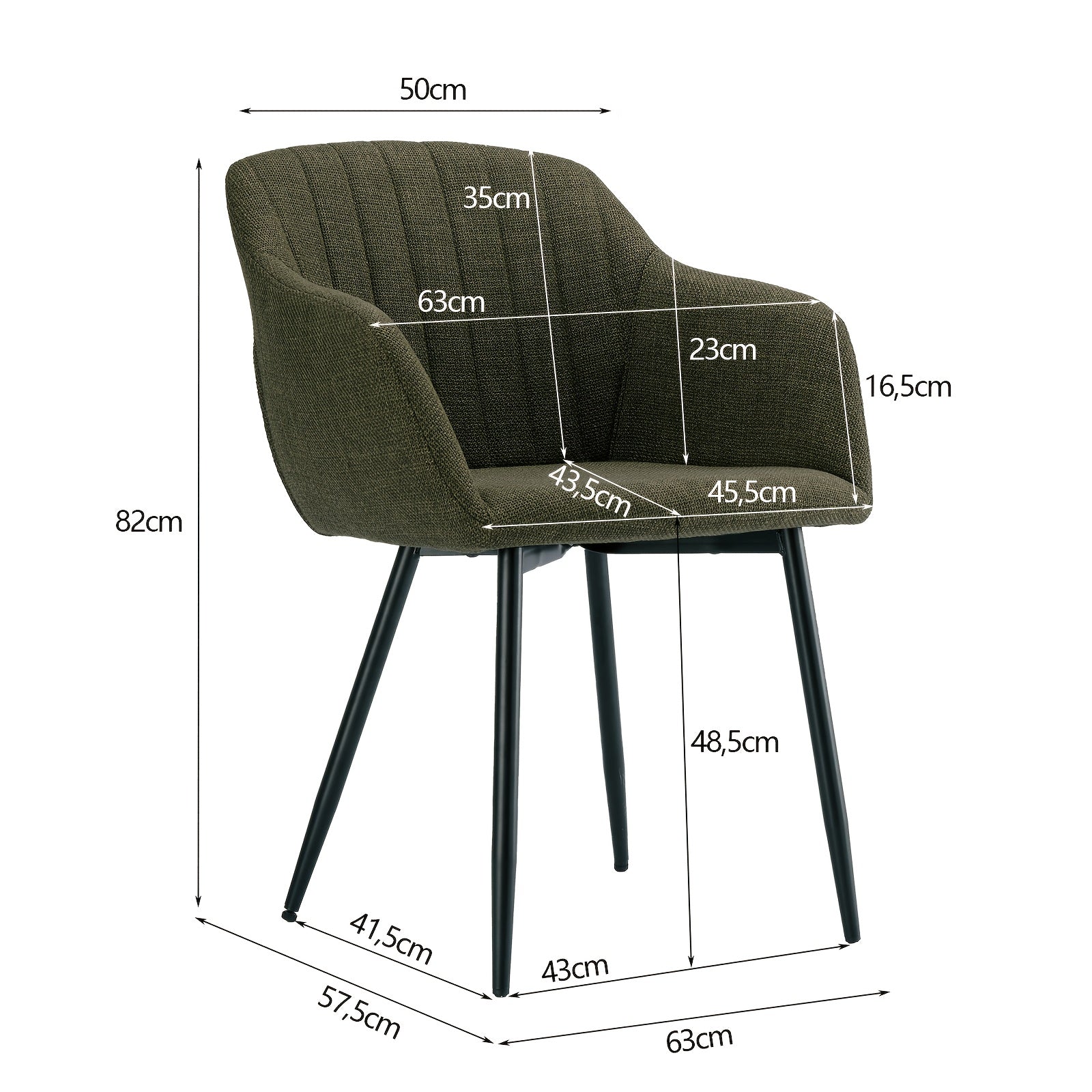 Sillas de comedor elegantes con reposabrazos y soporte lumbar para sala de estar, cocina y dormitorio, que ofrecen un alto confort - Disponibles en juegos de 2, 4 o 6