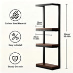 Toallero de pared, perchero de toallas para baño - Diseño prémium 2 en 1, enorme capacidad para 56 toallas, construcción de metal y madera, toalleros de pared para suites de SPA de lujo, baños principales, percheros de toallas