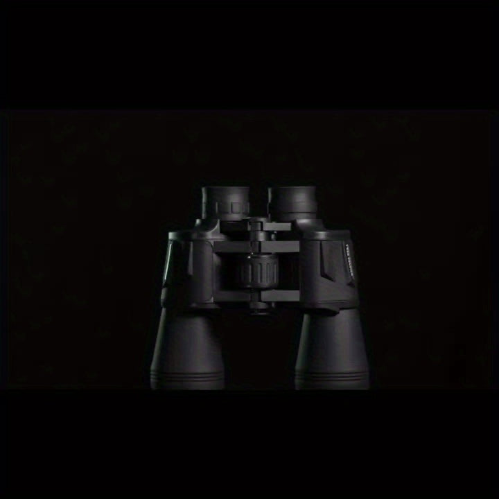 Prismáticos 10x50 para adultos, claridad HD, diseño compacto y duradero de plástico, enfoque central, incluye estuche de transporte y correa para observación de aves, observación de estrellas, viajes, fútbol