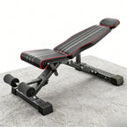 Banco de Pesas Ajustable, Banco de Entrenamiento Plegable con Capacidad de 299.37 KG, Soporte Extendido para Cabeza, Cuello y Columna, Banco Inclinado, Declinado y Plano para Entrenamiento de Fuerza en Gimnasio en Casa