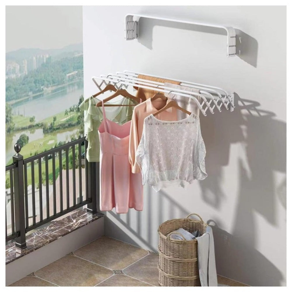 Tendedero retráctil de pared: tendedero plegable de pared, se puede usar en interiores o exteriores, se puede extender