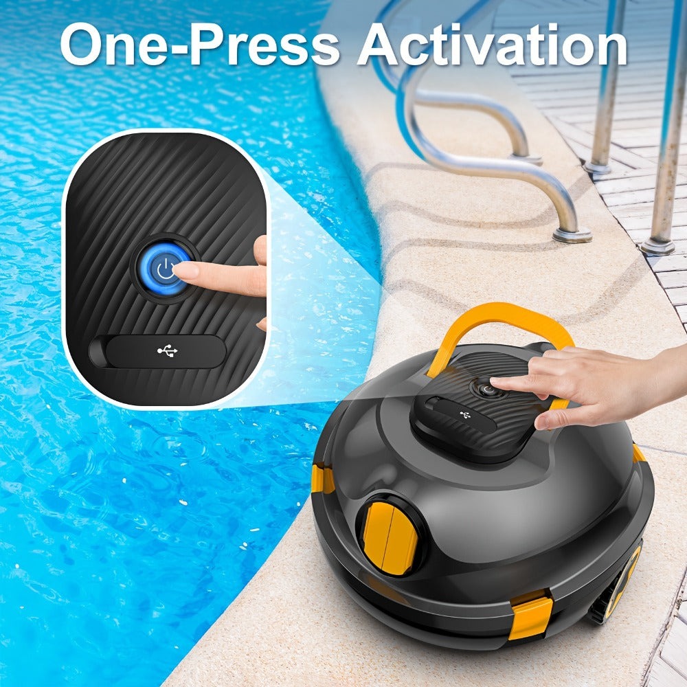 Limpiadora de piscina inalámbrica INSE Y10 - Esencial para la limpieza de primavera, motor de 40W, doble succión, succión de 46000Pa, cesta de filtro de 2.2L, apta para piscinas de más de 2.5m, IPX8, autoestacionamiento, segura para todas las edades