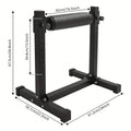 Soporte de sentadilla con pierna ajustable con rueda - Negro, 60,96x56,64x67,06cm, gran capacidad de carga (199,58KG), alfombras antideslizantes, perno de ajuste de altura, ideal para gimnasios y lugares de fitness en casa, sin batería
